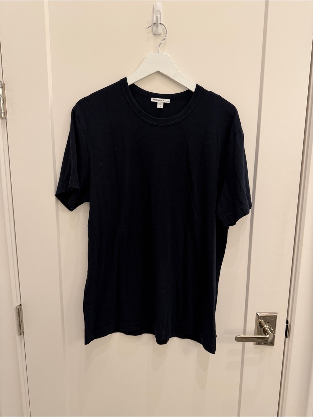 James Perse Hawaiian Graphic Black Short Sleeve Crew Neck Tee